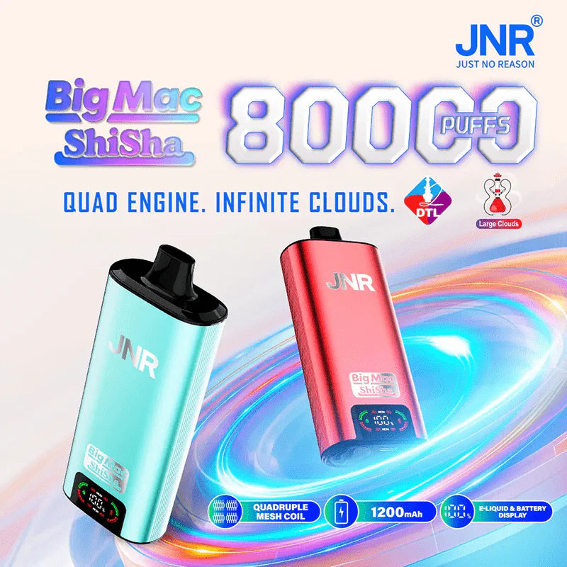 JNR BIG MAC Shisha 80K 80000 Puffs Einweg Kit- 💥 Nehme 5 Zahle NUR 4! + Ab einem Einkauf von 100€ 2 Mystery Gratis💥