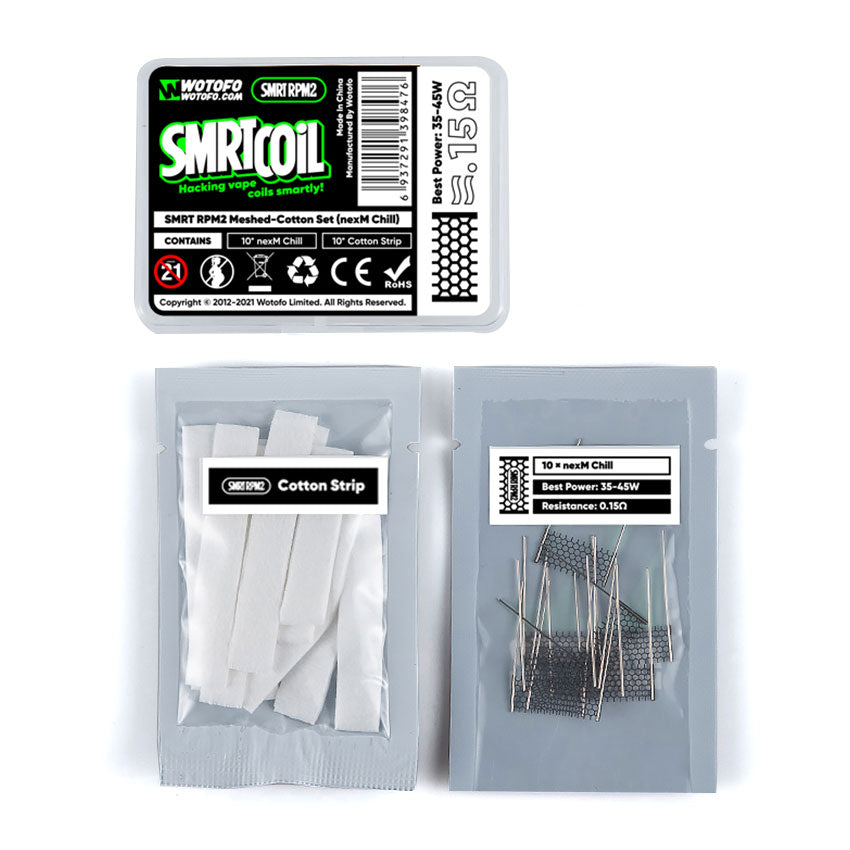 Wotofo SMRT RPM2 Meshed-Cotton Set 10Stück/Packung