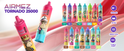 Airmez Tornado 25000 25K Puffs Einweg Kit - 💥 Nehme 5 Zahle NUR 4! + Ab einem Einkauf von 100€ 2 Mystery Gratis💥