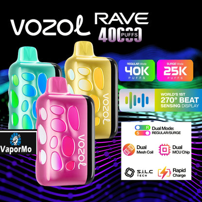 Vozol Rave 40000 40K Puffs 20mg Einweg Kit - 💥 Nehme 4 Zahle NUR 3! + Ab einem Einkauf von 100€ 1 Mystery Gratis💥