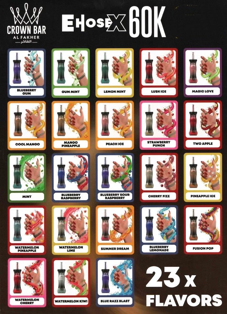 AL Fakher Crown Bar 60K 60000 Puffs E-Hose X Einweg Kit - 💥 Nehme 5 Zahle NUR 4! + Ab einem Einkauf von 100€ 2 Mystery Gratis💥