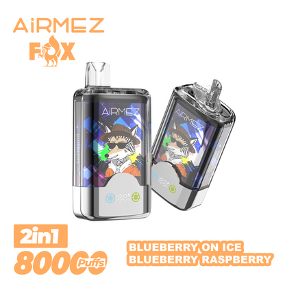 AiRMEZ Fox 80000 80K Puffs Einweg Kit 30ml (Dual Flavor) - 💥 Nehme 5 Zahle NUR 4! + Ab einem Einkauf von 100€ 2 Mystery Gratis💥