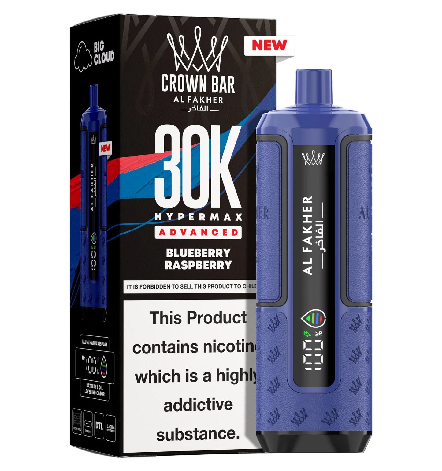 AL Fakher Crown Bar 30K Hypermax Vorgefülltes Einweg Kit - 💥 Nehme 4 Zahle NUR 3! + Ab einem Einkauf von 100€ 2 Mystery Gratis💥