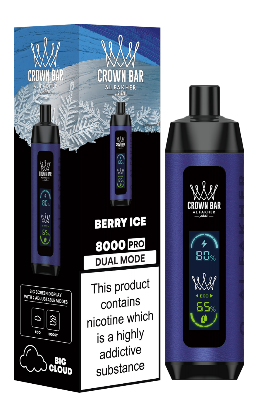 AL Fakher Crown Bar 8000 Pro Dual Mode Wiederaufladbares Einweg Kit (Big Cloud) - 💥 Nehme 5 Zahle NUR 4! + Ab einem Einkauf von 100€ 2 Mystery Gratis💥