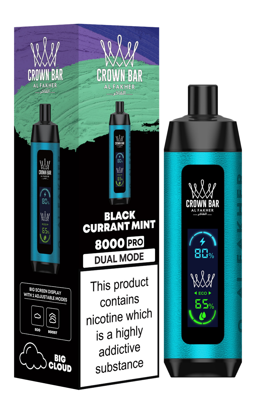 AL Fakher Crown Bar 8000 Pro Dual Mode Wiederaufladbares Einweg Kit (Big Cloud) - 💥 Nehme 5 Zahle NUR 4! + Ab einem Einkauf von 100€ 2 Mystery Gratis💥