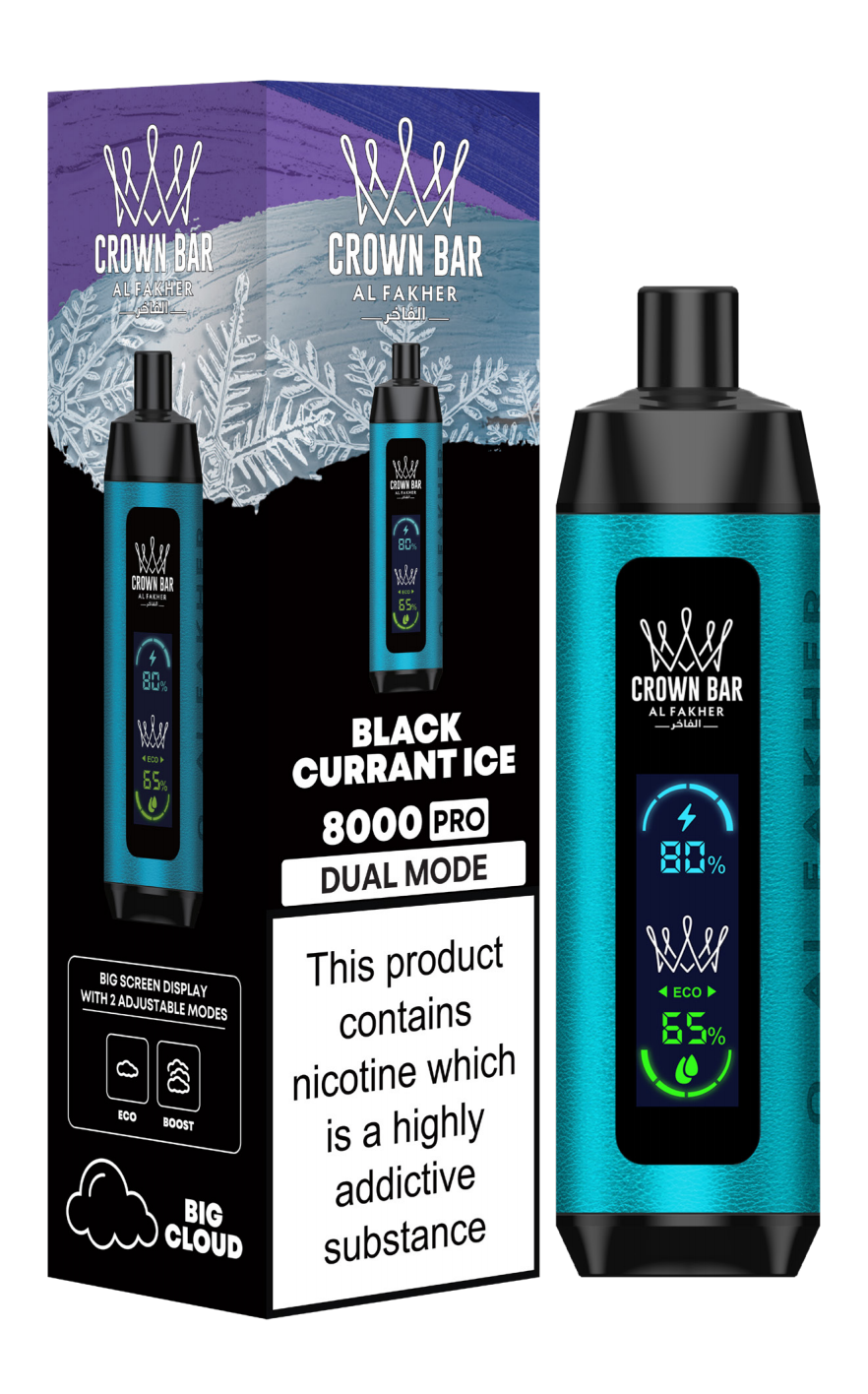 AL Fakher Crown Bar 8000 Pro Dual Mode Wiederaufladbares Einweg Kit (Big Cloud) - 💥 Nehme 5 Zahle NUR 4! + Ab einem Einkauf von 100€ 2 Mystery Gratis💥