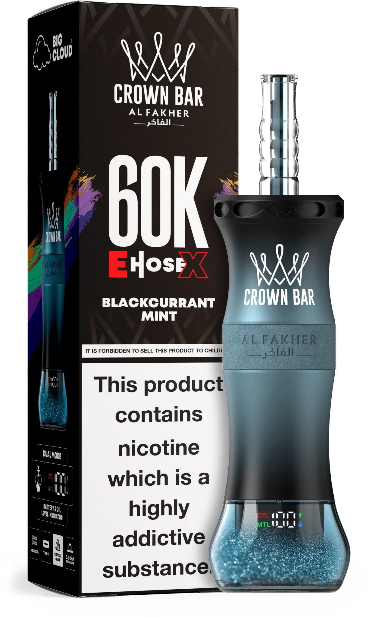 AL Fakher Crown Bar 60K 60000 Puffs E-Hose X Einweg Kit - 💥 Nehme 5 Zahle NUR 4! + Ab einem Einkauf von 100€ 2 Mystery Gratis💥