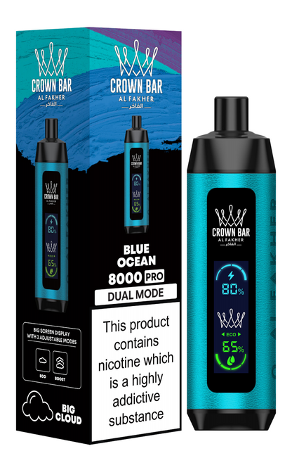 AL Fakher Crown Bar 8000 Pro Dual Mode Wiederaufladbares Einweg Kit (Big Cloud) - 💥 Nehme 5 Zahle NUR 4! + Ab einem Einkauf von 100€ 2 Mystery Gratis💥