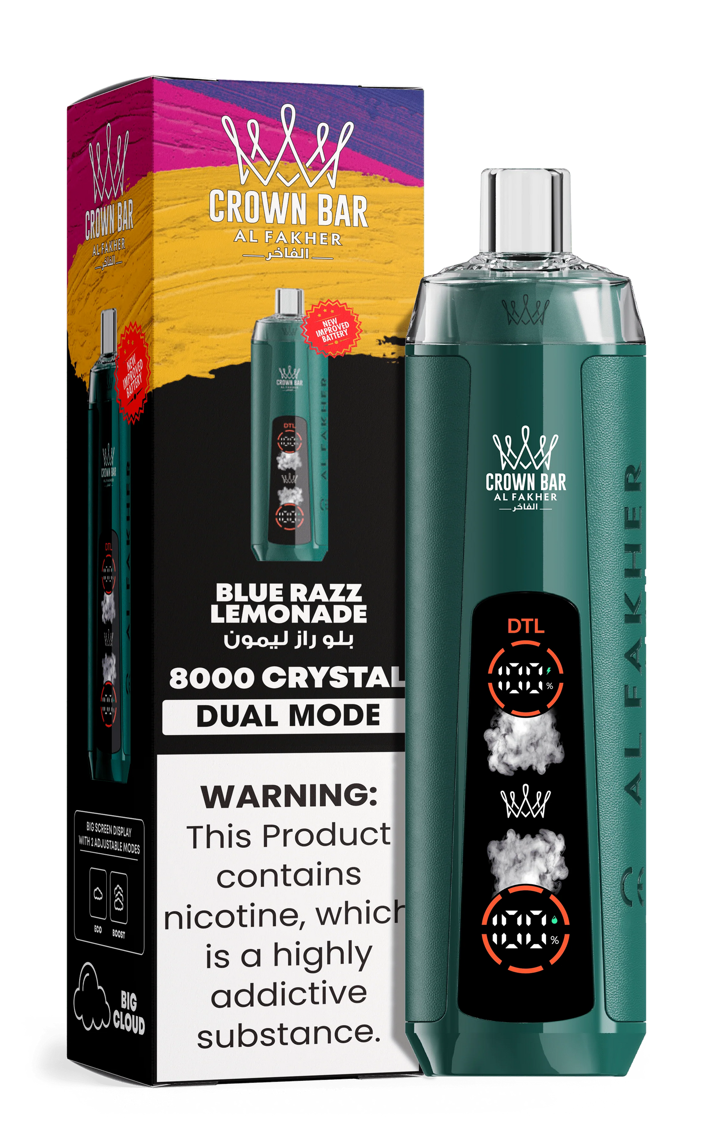 AL Fakher Crown Bar 8000 Crystal Dual Mode Einweg Kit - 💥 Nehme 5 Zahle NUR 4! + Ab einem Einkauf von 100€ 2 Mystery Gratis💥