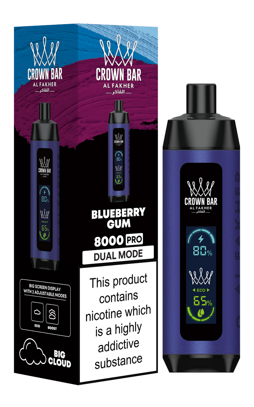 AL Fakher Crown Bar 8000 Pro Dual Mode Wiederaufladbares Einweg Kit (Big Cloud) - 💥 Nehme 5 Zahle NUR 4! + Ab einem Einkauf von 100€ 2 Mystery Gratis💥