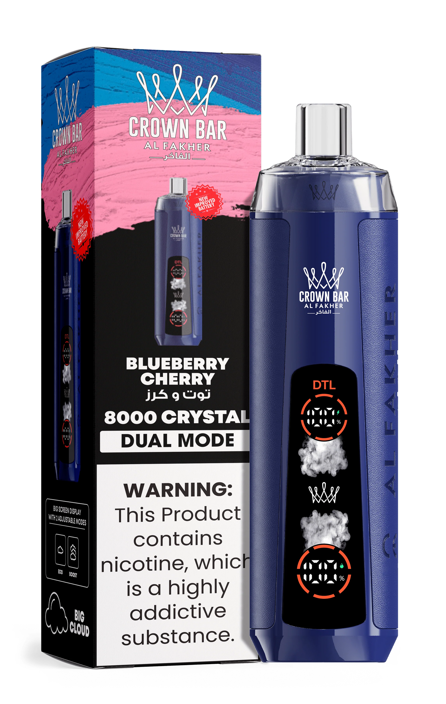 AL Fakher Crown Bar 8000 Crystal Dual Mode Einweg Kit - 💥 Nehme 5 Zahle NUR 4! + Ab einem Einkauf von 100€ 2 Mystery Gratis💥