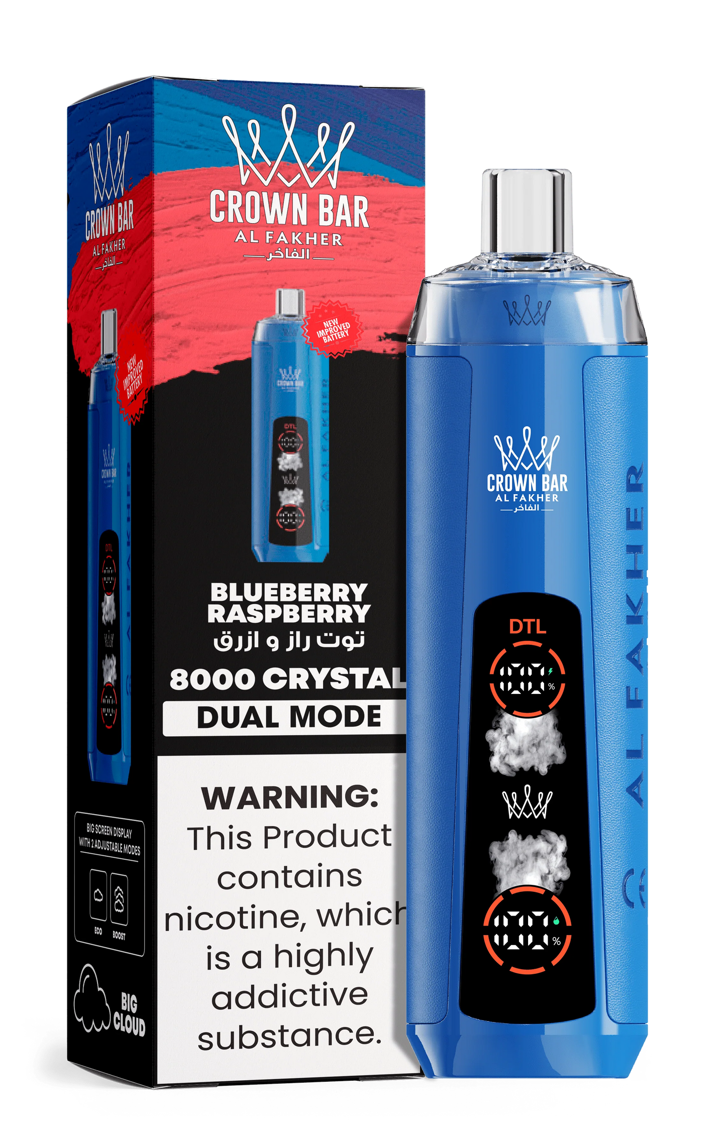AL Fakher Crown Bar 8000 Crystal Dual Mode Einweg Kit - 💥 Nehme 5 Zahle NUR 4! + Ab einem Einkauf von 100€ 2 Mystery Gratis💥