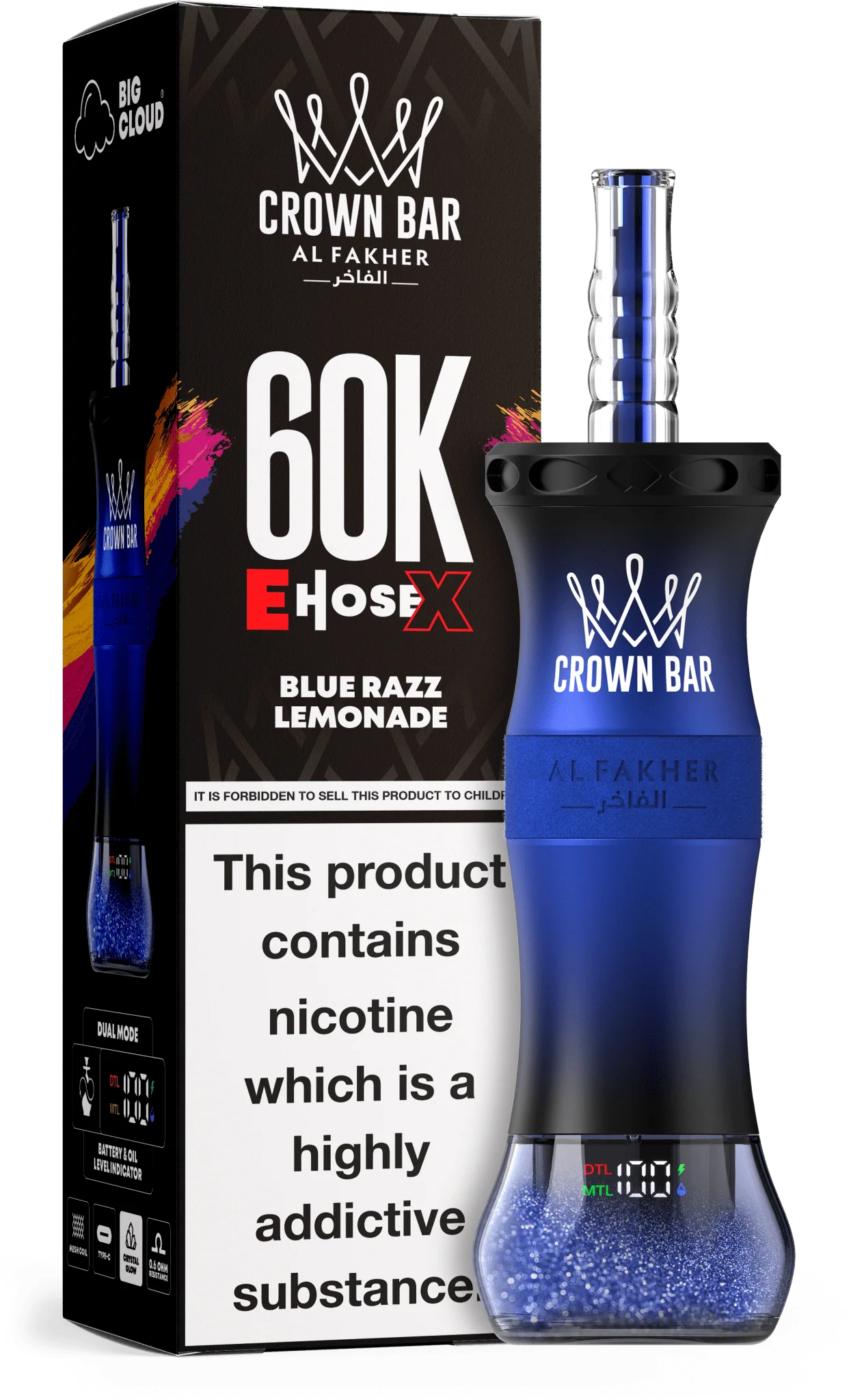 AL Fakher Crown Bar 60K 60000 Puffs E-Hose X Einweg Kit - 💥 Nehme 5 Zahle NUR 4! + Ab einem Einkauf von 100€ 2 Mystery Gratis💥