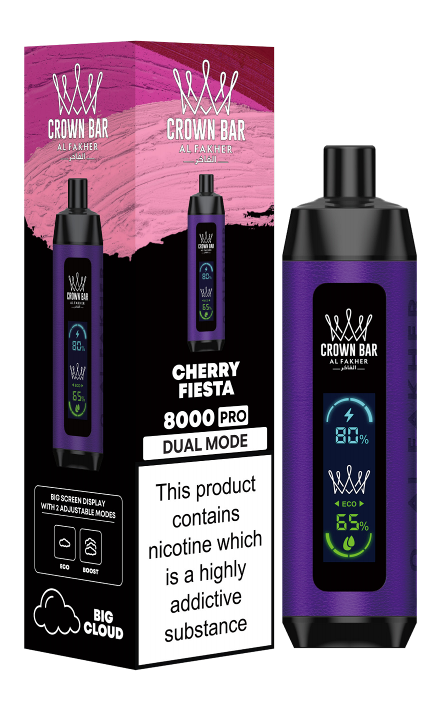 AL Fakher Crown Bar 8000 Pro Dual Mode Wiederaufladbares Einweg Kit (Big Cloud) - 💥 Nehme 5 Zahle NUR 4! + Ab einem Einkauf von 100€ 2 Mystery Gratis💥