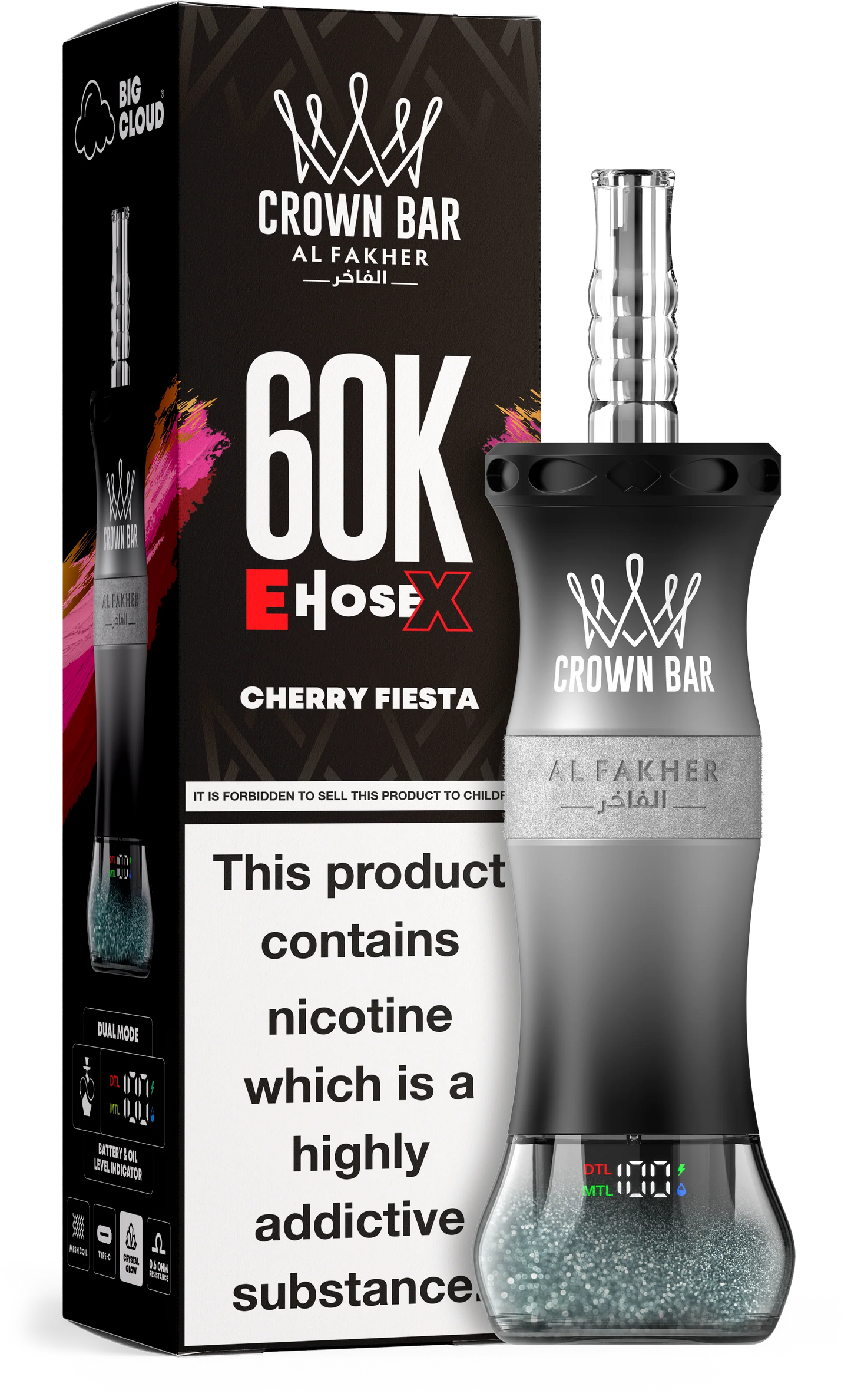 AL Fakher Crown Bar 60K 60000 Puffs E-Hose X Einweg Kit - 💥 Nehme 5 Zahle NUR 4! + Ab einem Einkauf von 100€ 2 Mystery Gratis💥