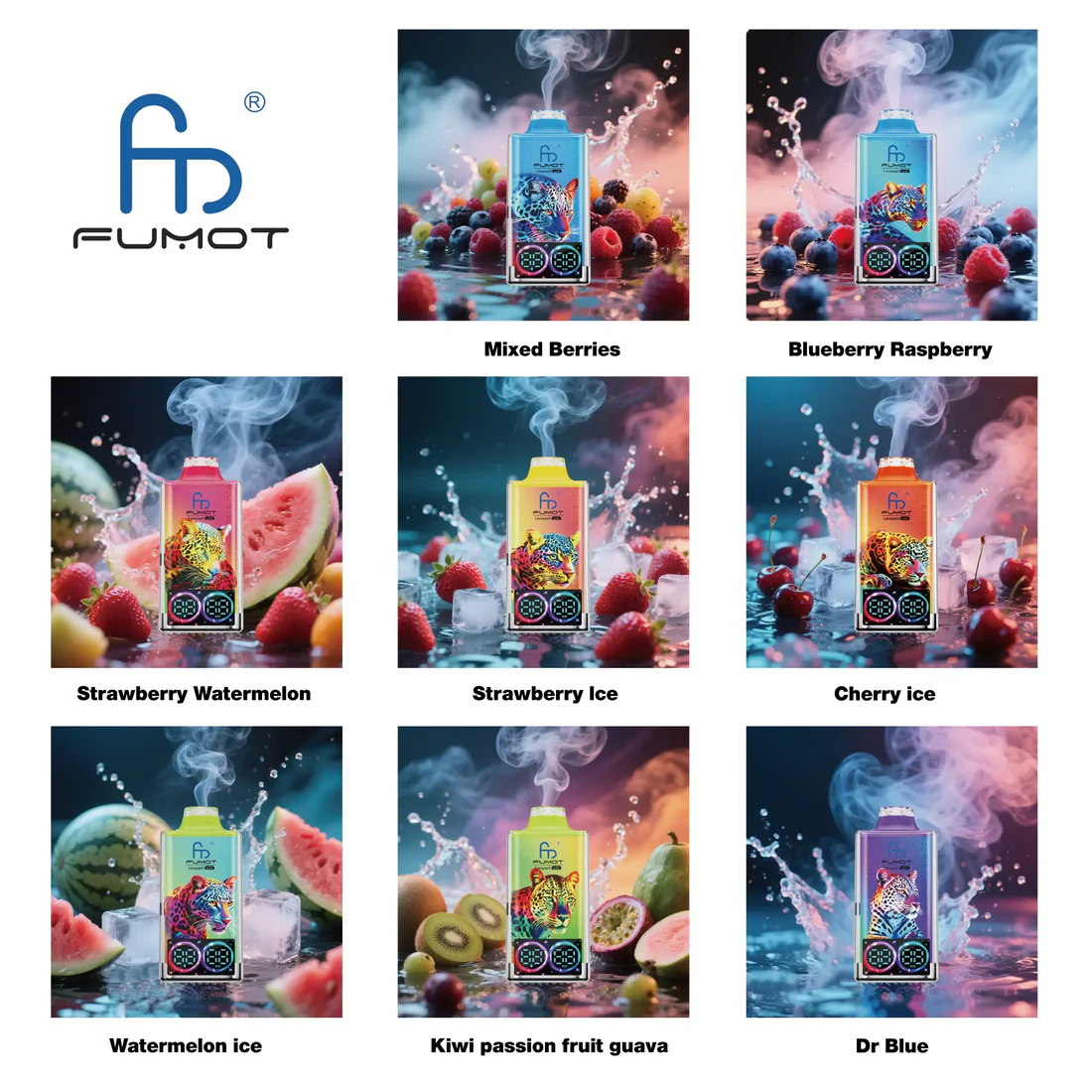 Fumot Leopard 40K Digital Display RGB Lights Einweg Kit (40000 Puffs) - 💥 Nehme 5 Zahle NUR 4! + Ab einem Einkauf von 100€ 2 Mystery Gratis💥