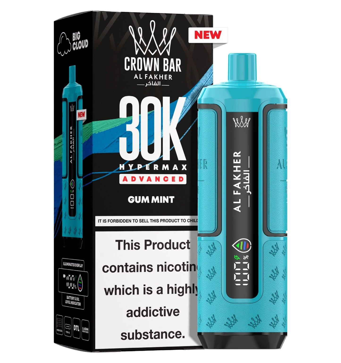AL Fakher Crown Bar 30K Hypermax Vorgefülltes Einweg Kit - 💥 Nehme 4 Zahle NUR 3! + Ab einem Einkauf von 100€ 2 Mystery Gratis💥