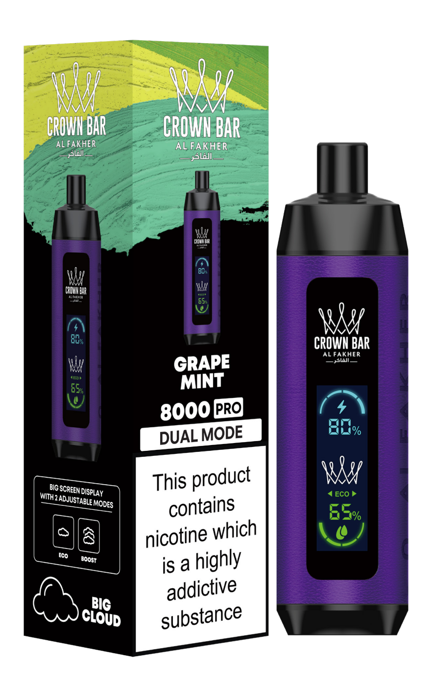 AL Fakher Crown Bar 8000 Pro Dual Mode Wiederaufladbares Einweg Kit (Big Cloud) - 💥 Nehme 5 Zahle NUR 4! + Ab einem Einkauf von 100€ 2 Mystery Gratis💥