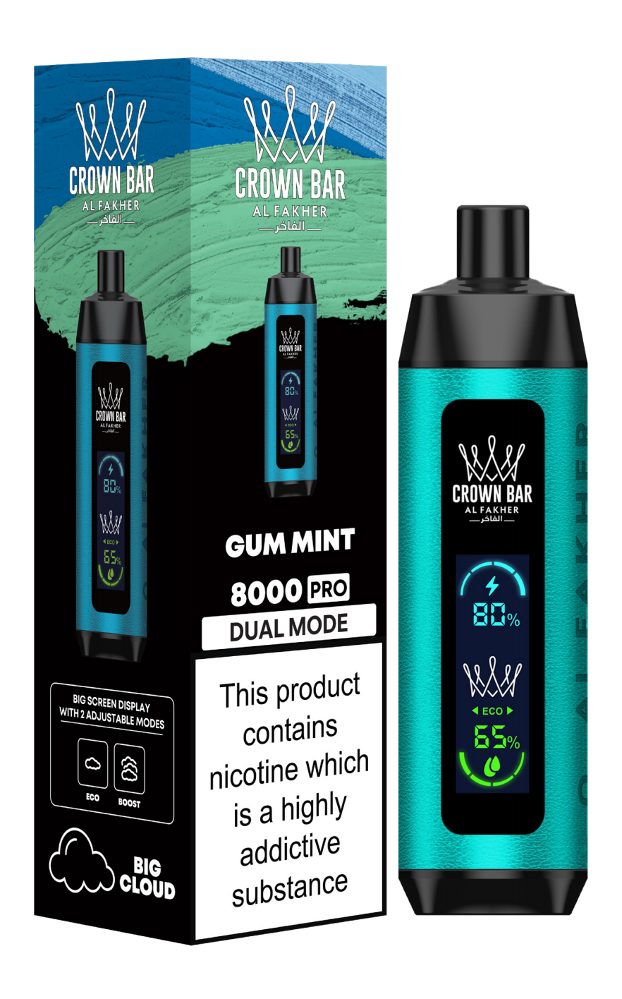 AL Fakher Crown Bar 8000 Pro Dual Mode Wiederaufladbares Einweg Kit (Big Cloud) - 💥 Nehme 5 Zahle NUR 4! + Ab einem Einkauf von 100€ 2 Mystery Gratis💥