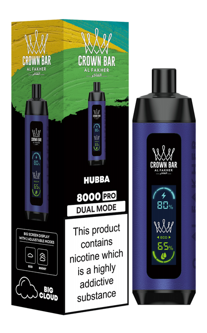AL Fakher Crown Bar 8000 Pro Dual Mode Wiederaufladbares Einweg Kit (Big Cloud) - 💥 Nehme 5 Zahle NUR 4! + Ab einem Einkauf von 100€ 2 Mystery Gratis💥