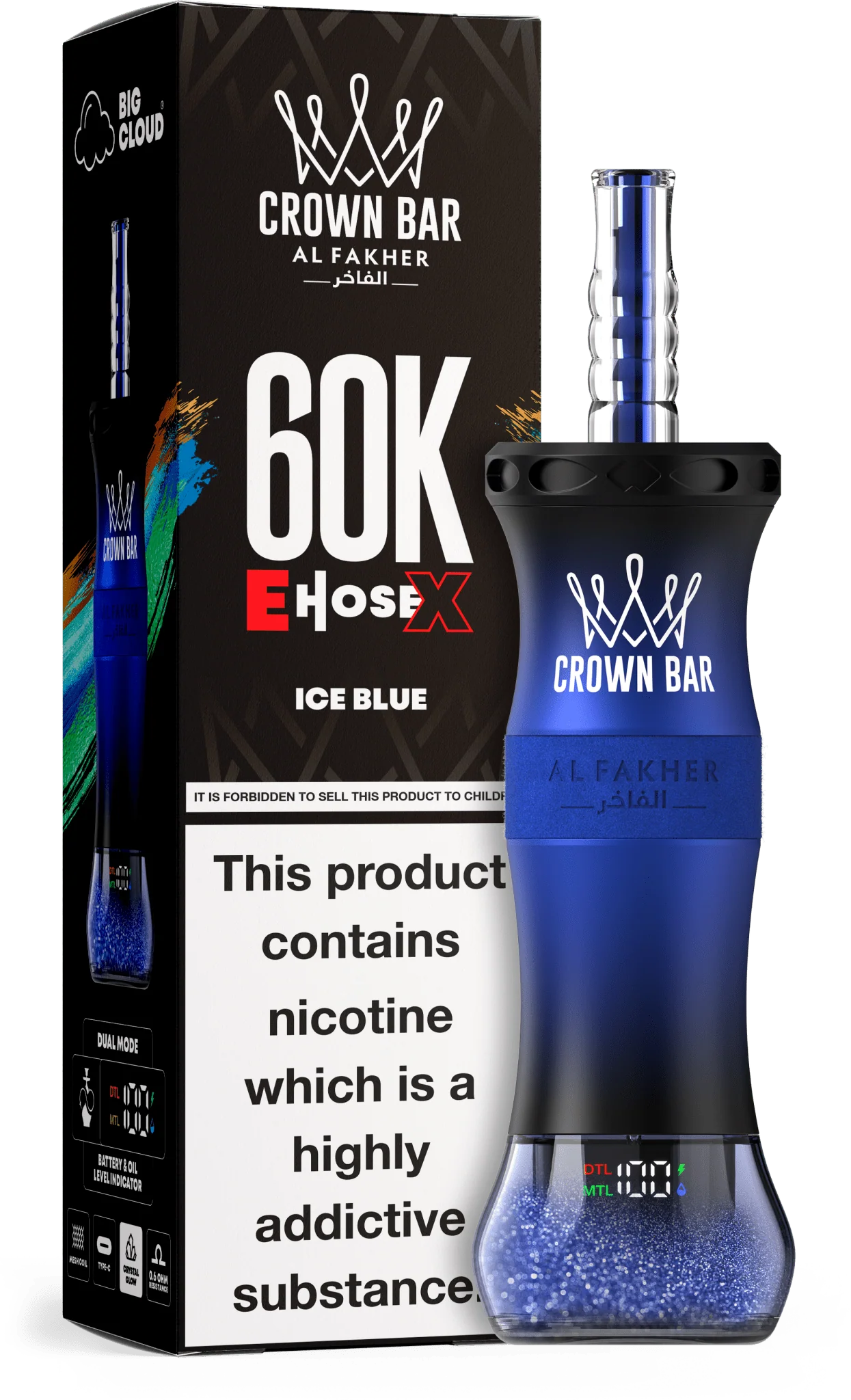 AL Fakher Crown Bar 60K 60000 Puffs E-Hose X Einweg Kit - 💥 Nehme 5 Zahle NUR 4! + Ab einem Einkauf von 100€ 2 Mystery Gratis💥
