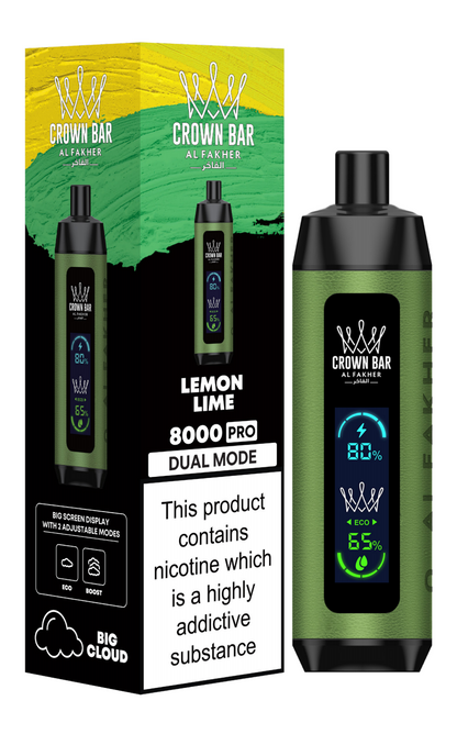 AL Fakher Crown Bar 8000 Pro Dual Mode Wiederaufladbares Einweg Kit (Big Cloud) - 💥 Nehme 5 Zahle NUR 4! + Ab einem Einkauf von 100€ 2 Mystery Gratis💥