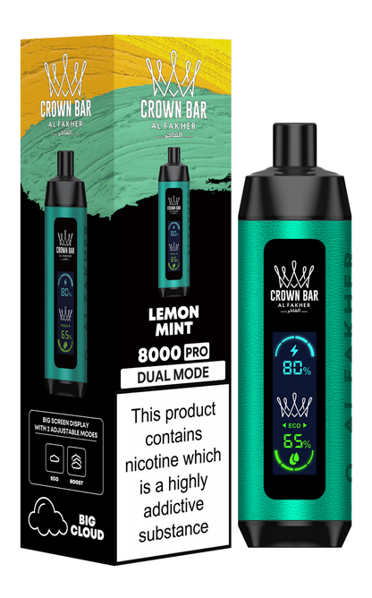 AL Fakher Crown Bar 8000 Pro Dual Mode Wiederaufladbares Einweg Kit (Big Cloud) - 💥 Nehme 5 Zahle NUR 4! + Ab einem Einkauf von 100€ 2 Mystery Gratis💥