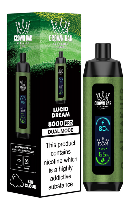 AL Fakher Crown Bar 8000 Pro Dual Mode Wiederaufladbares Einweg Kit (Big Cloud) - 💥 Nehme 5 Zahle NUR 4! + Ab einem Einkauf von 100€ 2 Mystery Gratis💥