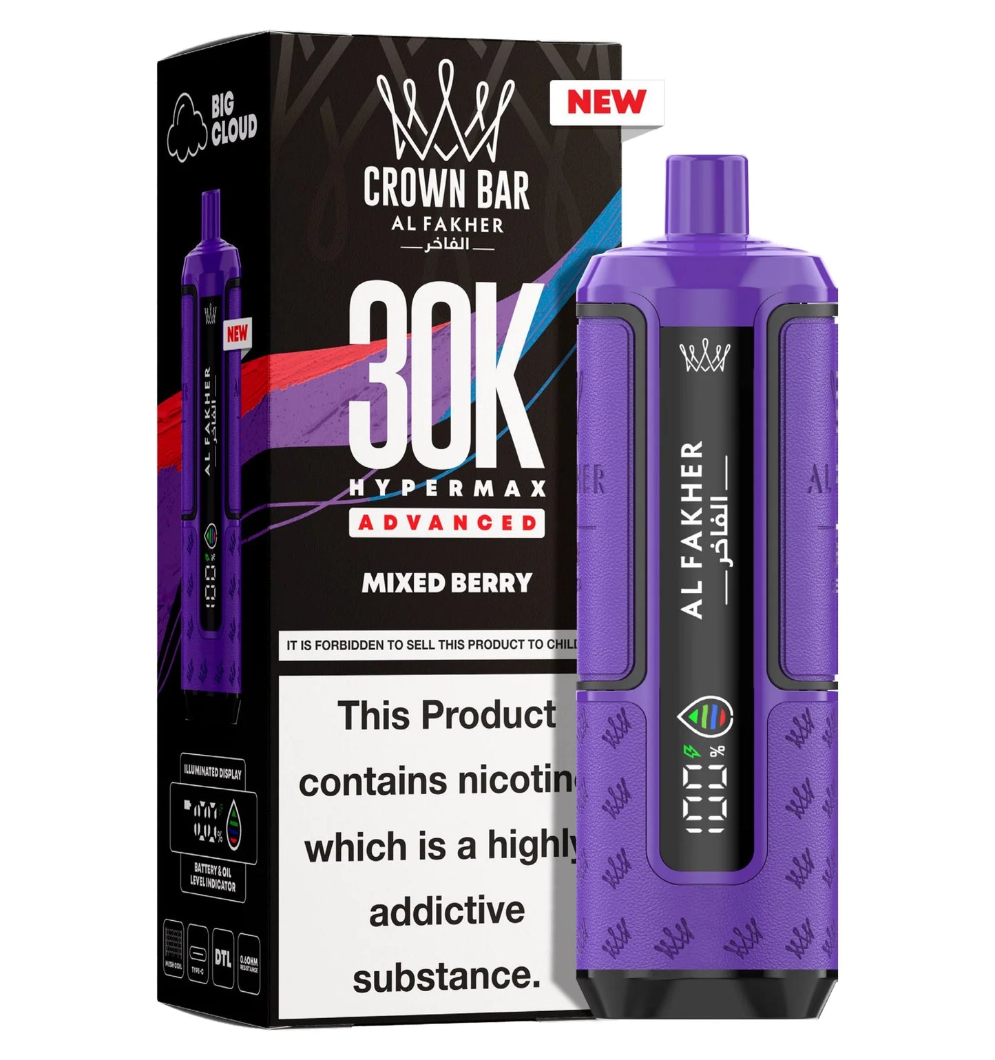 AL Fakher Crown Bar 30K Hypermax Vorgefülltes Einweg Kit - 💥 Nehme 4 Zahle NUR 3! + Ab einem Einkauf von 100€ 2 Mystery Gratis💥