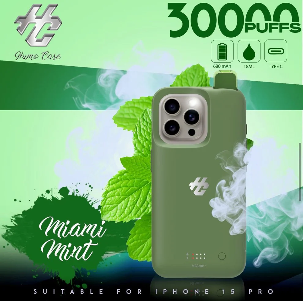Humo Case iPhone 15 Pro 30K Puffs Einweg Vape Kit (30000 Puffs)- 💥 Nehme 5 Zahle NUR 4! + Ab einem Einkauf von 100€ 2 Mystery Gratis💥