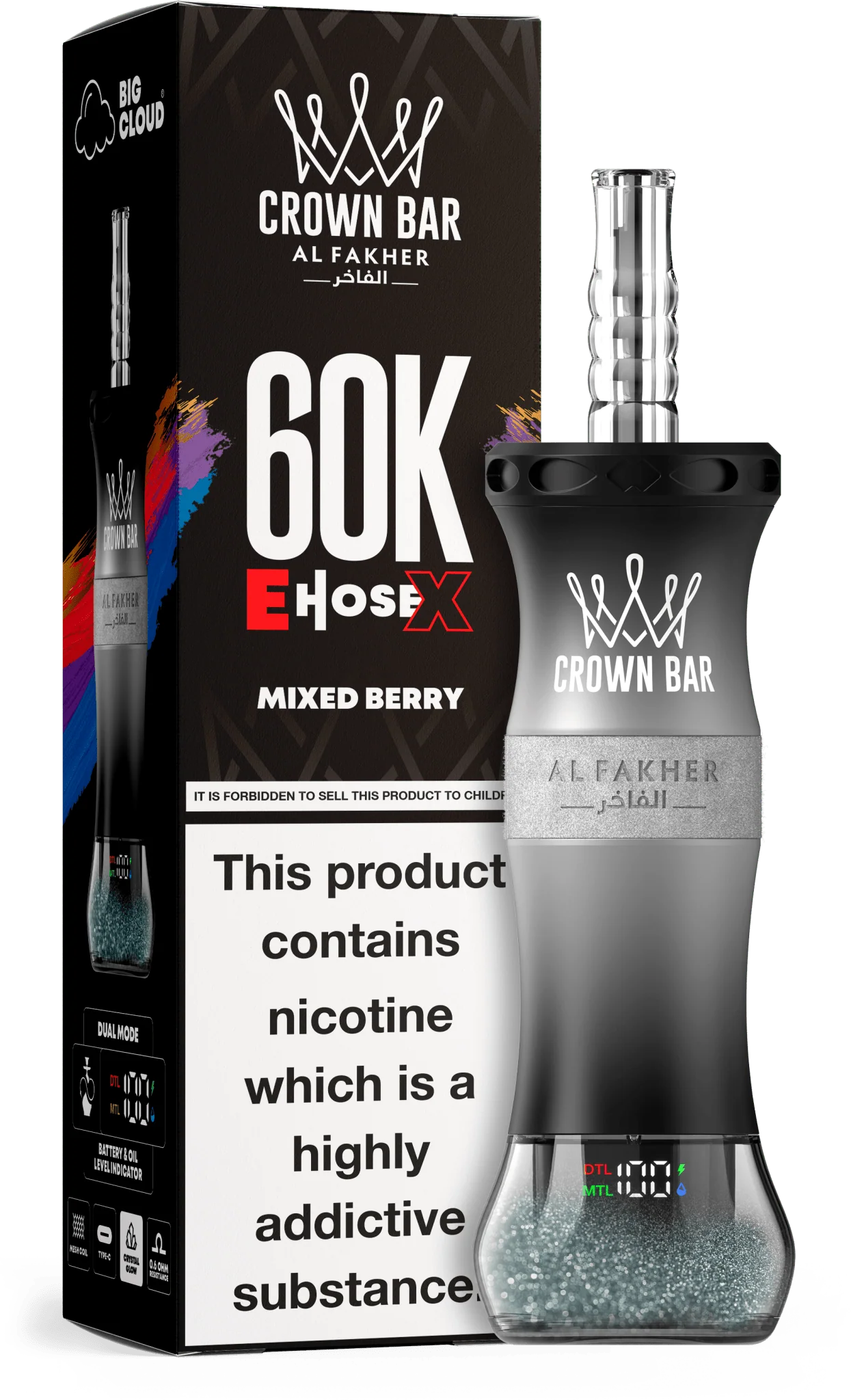 AL Fakher Crown Bar 60K 60000 Puffs E-Hose X Einweg Kit - 💥 Nehme 5 Zahle NUR 4! + Ab einem Einkauf von 100€ 2 Mystery Gratis💥