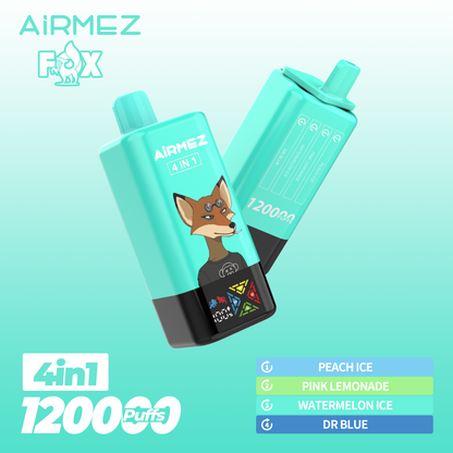 AiRMEZ Fox 4in1 120K 60ml Einweg Kit (120000 Puffs) - 💥 Nehme 5 Zahle NUR 4! + Ab einem Einkauf von 100€ 2 Mystery Gratis💥