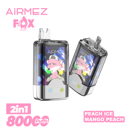 AiRMEZ Fox 80000 80K Puffs Einweg Kit 30ml (Dual Flavor) - 💥 Nehme 5 Zahle NUR 4! + Ab einem Einkauf von 100€ 2 Mystery Gratis💥