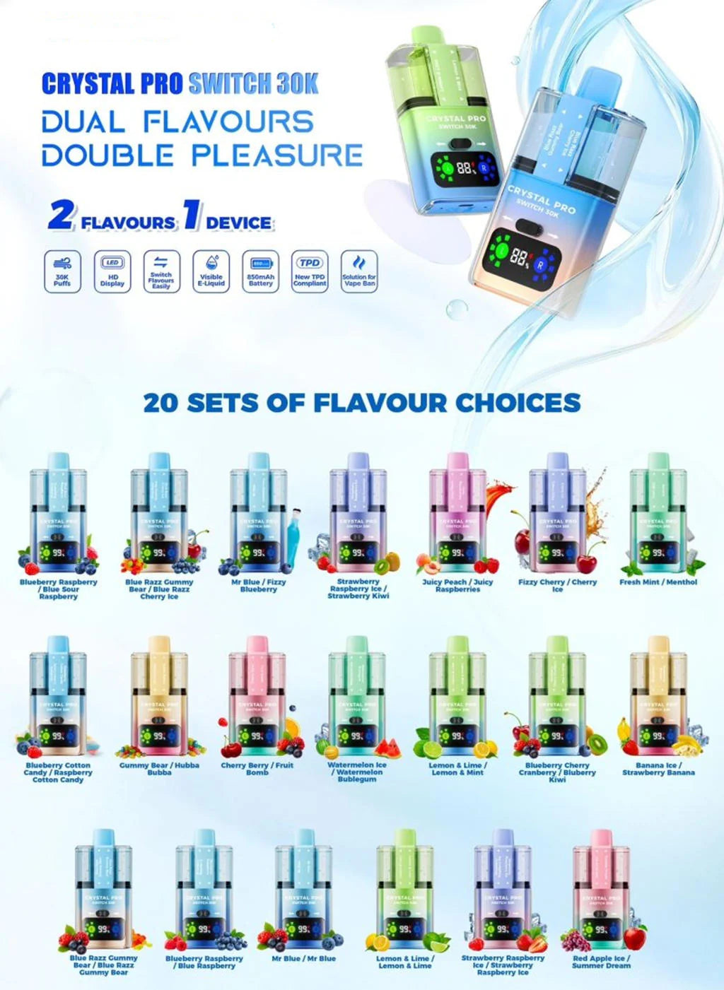 SUONON & C.P Pro Switch 30K Einweg Kit 850 mAh 22 ml (Dual Flavour)