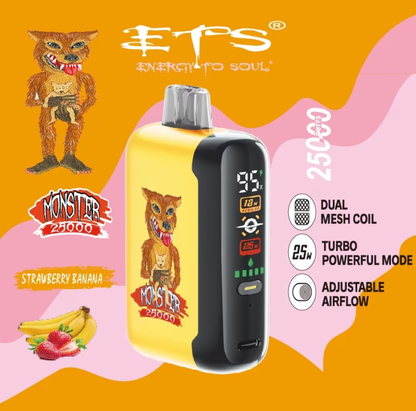 ETS Monster 25000 25K Puffs Einweg Kit - 💥 Nehme 5 Zahle NUR 4! + Ab einem Einkauf von 100€ 2 Mystery Gratis💥