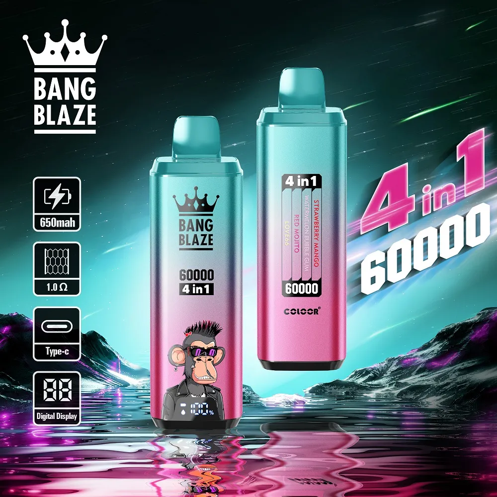Bang Blaze 4IN1 60000 60K Puffs Wiederaufladbares Einweg Kit - 💥 Nehme 5 Zahle NUR 4! + Ab einem Einkauf von 100€ 2 Mystery Gratis💥