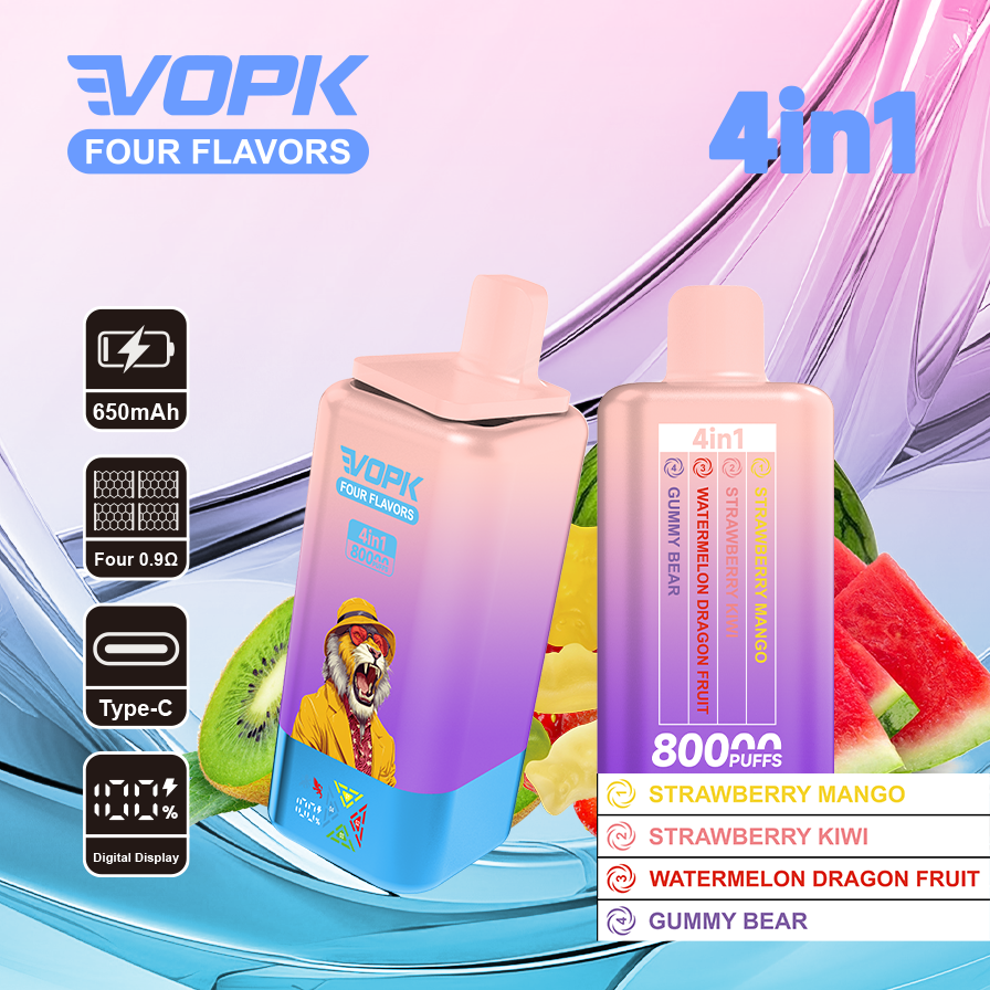 VOPK 80K Puffs 4IN1 Einweg Kit 650mAh