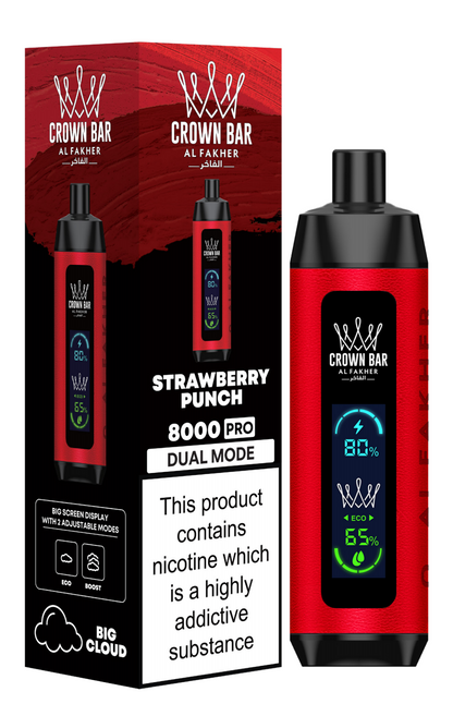 AL Fakher Crown Bar 8000 Pro Dual Mode Wiederaufladbares Einweg Kit (Big Cloud) - 💥 Nehme 5 Zahle NUR 4! + Ab einem Einkauf von 100€ 2 Mystery Gratis💥