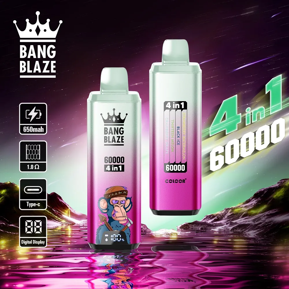Bang Blaze 4IN1 60000 60K Puffs Wiederaufladbares Einweg Kit - 💥 Nehme 5 Zahle NUR 4! + Ab einem Einkauf von 100€ 2 Mystery Gratis💥