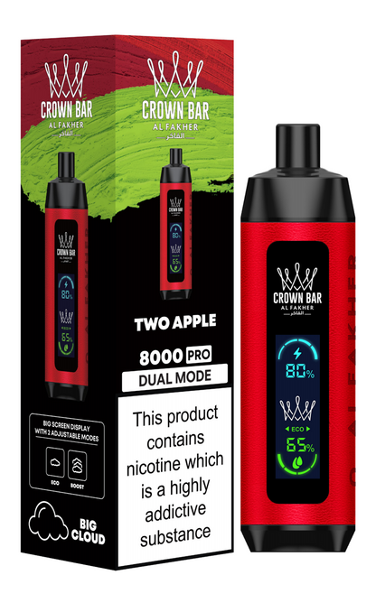 AL Fakher Crown Bar 8000 Pro Dual Mode Wiederaufladbares Einweg Kit (Big Cloud) - 💥 Nehme 5 Zahle NUR 4! + Ab einem Einkauf von 100€ 2 Mystery Gratis💥