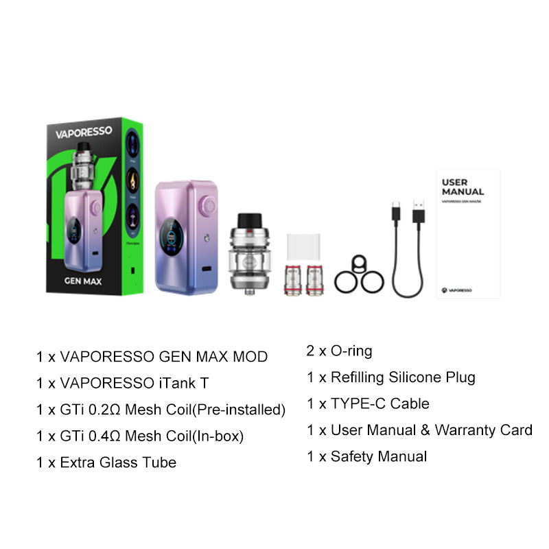 Vaporesso GEN MAX 220W Kit mit iTank T Tank Verdampfer 6ml