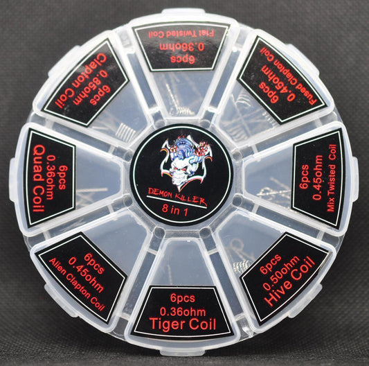 Demon Killer 8 in 1 Premade Coil Fertigcoil Box - 48 Stück / Packung