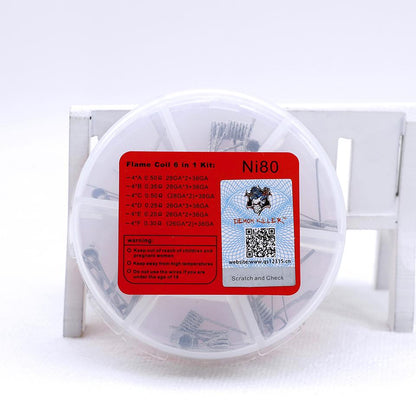 Demon Killer Flame Coil 6 in1 Ni80 Kit - 24 Stück / Packung