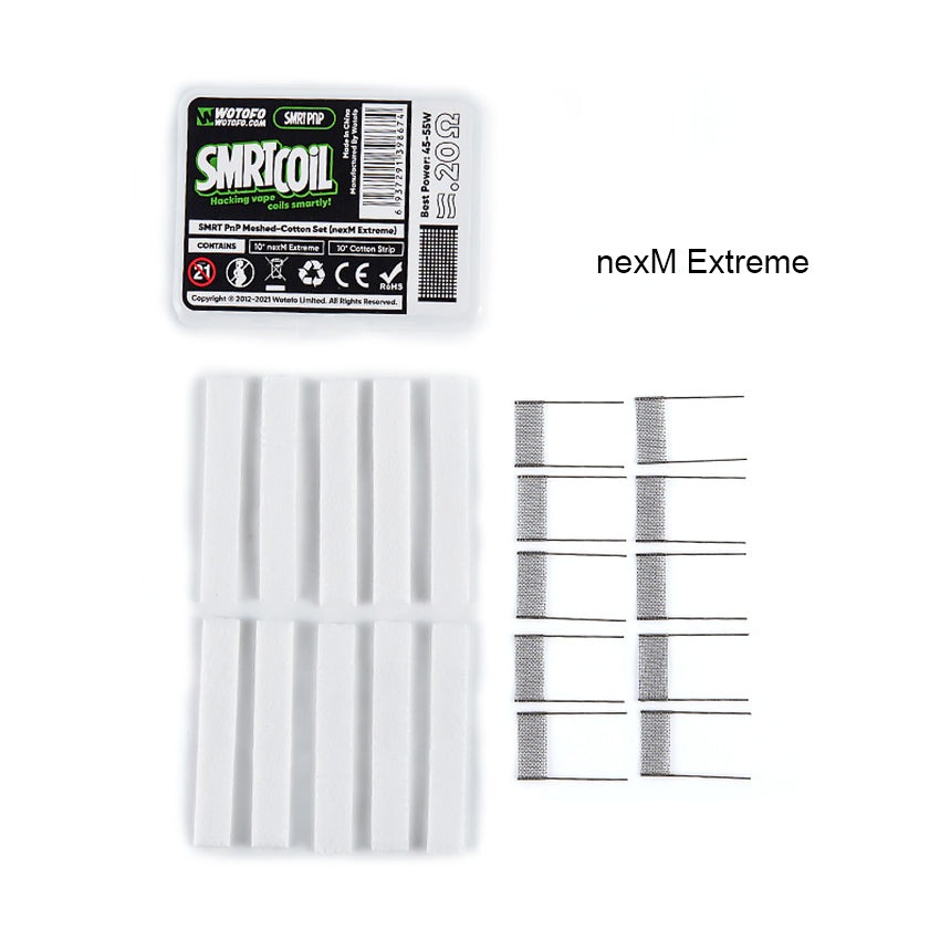 Wotofo SMRT PnP Meshed-Cotton Set Accessories Kit (10Stück/Packung)