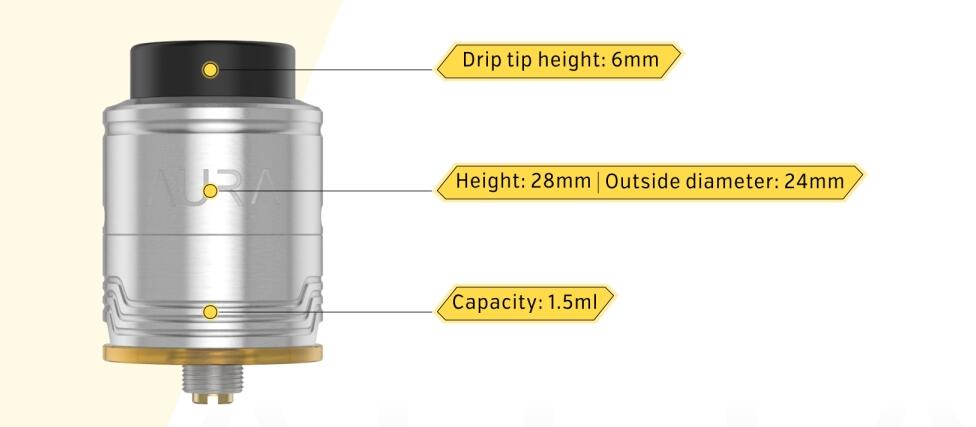 Digiflavor Aura BF RDA Tank Atomizer Verdampfer By DJLsb Vapes - 1,5ml